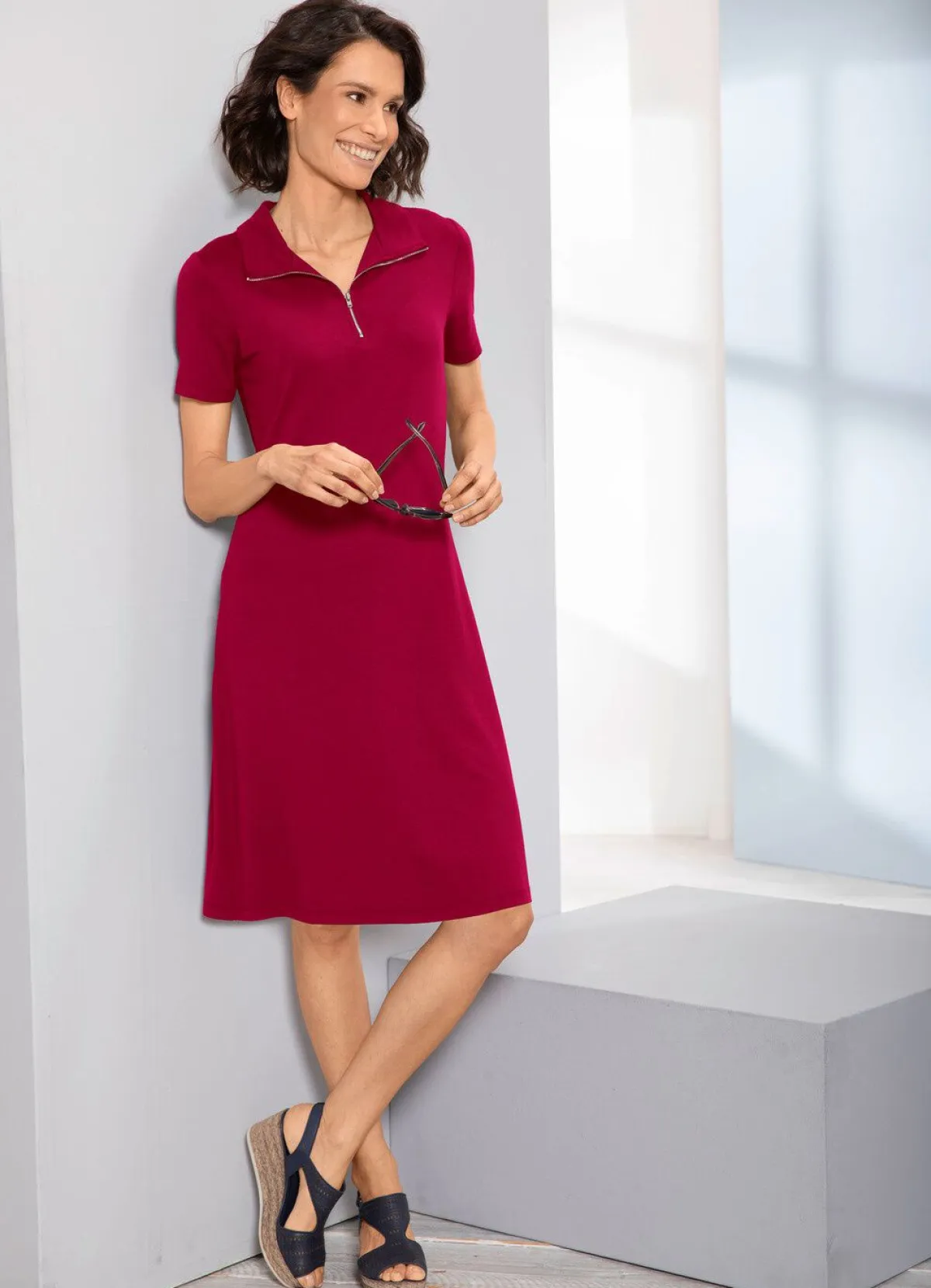 Hot BADER Zweierpack Kleider in den Farben Marine und Rot MARINE, ROT
