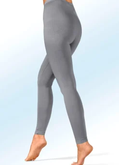 New BADER Zweierpack Leggings aus tragangenehmer Microfaser 1X JEANSBLAU, 1X GRAFIT