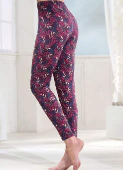 Hot BADER Zweierpack Leggings mit Gummizug im Bund 1X BURGUND-JEANSBLAU-AZALEE-BUNT, 1X BURGUND