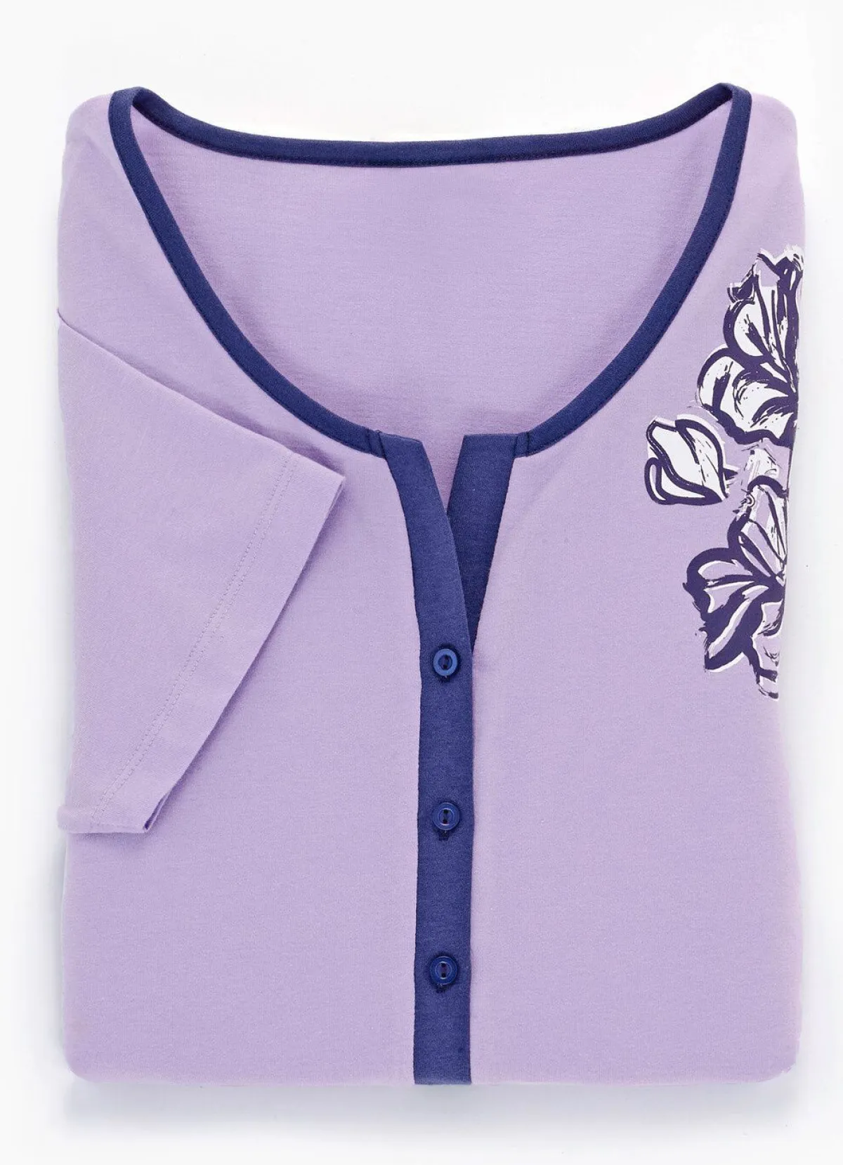 Online BADER Zweierpack Nachthemden, kürzer geschnitten 1X FLIEDER, 1X AQUA