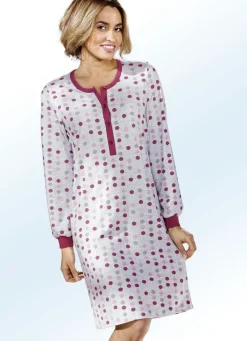 Clearance BADER Zweierpack Nachthemden, Langarm mit Knopfleiste und Bündchen FUCHSIA/FLIEDER