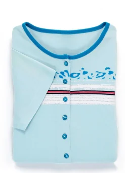 Outlet BADER Zweierpack Nachthemden mit platziertem Druck vorne 1X BLEU, 1X APRICOT