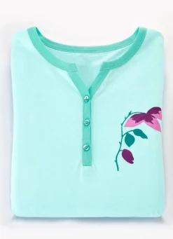 Outlet BADER Zweierpack Nachthemden, mit breiten Trägern und Knopfleiste 1X MINT, 1X ROSA