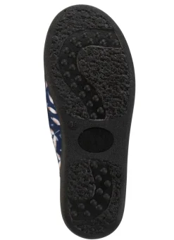 Outlet BADER Zweierpack Pantoffeln aus samtig, weichem, bedrucktem Textilmaterial 1X BLAU, 1X BORDEAUX