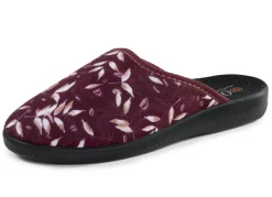 Outlet BADER Zweierpack Pantoffeln aus samtig, weichem, bedrucktem Textilmaterial 1X BLAU, 1X BORDEAUX