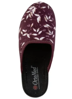 Outlet BADER Zweierpack Pantoffeln aus samtig, weichem, bedrucktem Textilmaterial 1X BLAU, 1X BORDEAUX