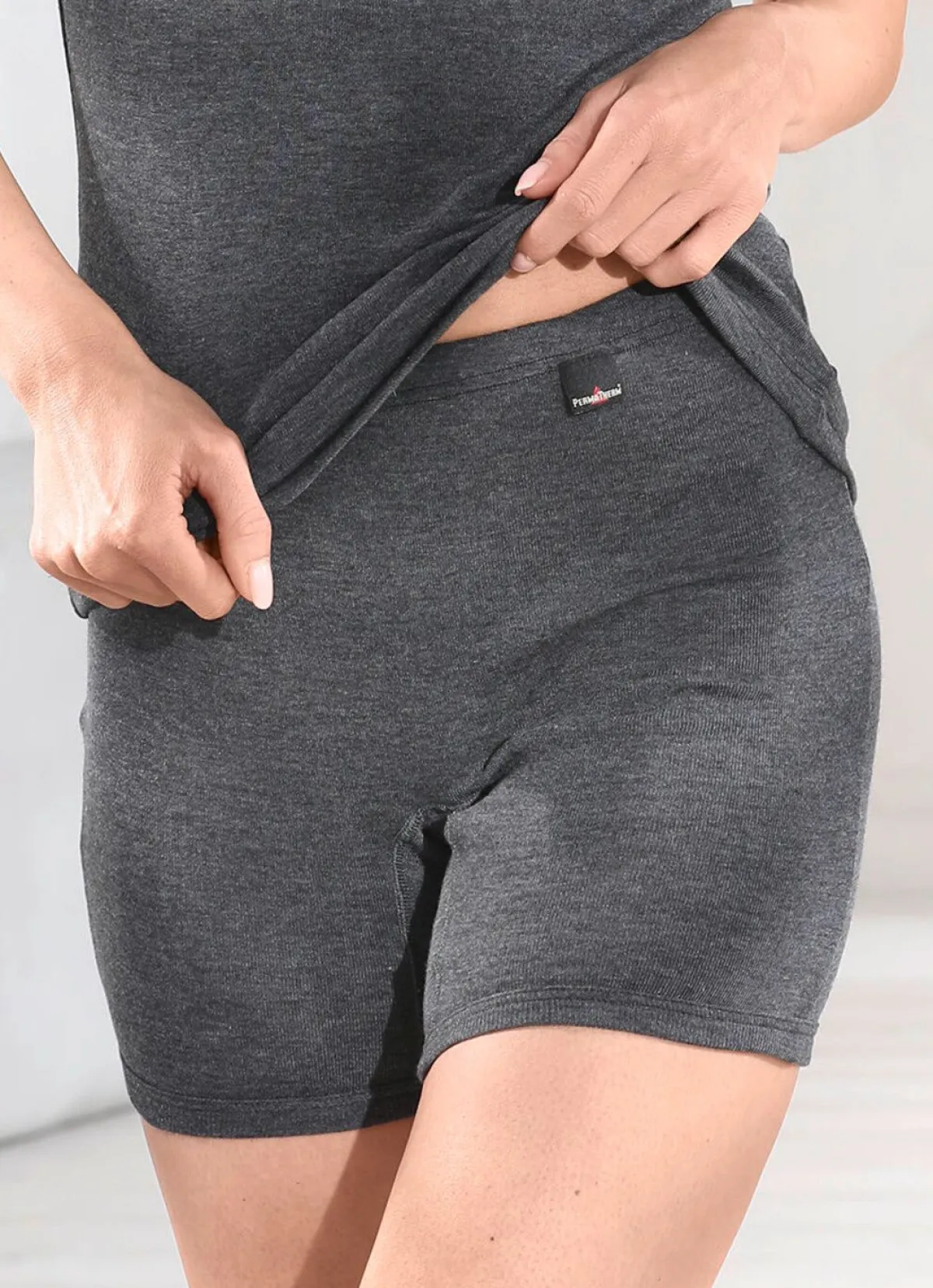 Discount PERMATHERM Zweierpack Longpants ANTHRAZIT MELIERT