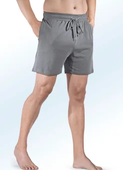 Clearance BADER Zweierpack Schlaf- und Freizeithosen kurz mit Durchzugsband 1X SCHWARZ, 1X GRAFIT