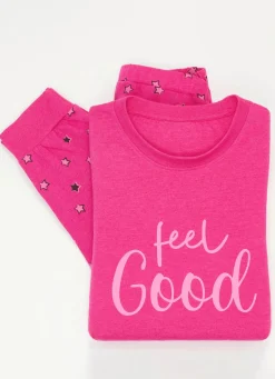 BADER Zweierpack Schlafanzüge mit Bündchenabschlüssen 1X JEANSBLAU MELIERT, 1X PINK MELIERT