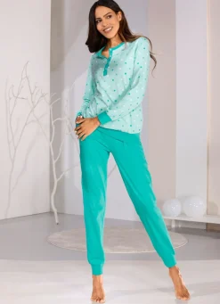 Outlet BADER Zweierpack Schlafanzüge mit Bündchenabschlüssen 1X HELLBLAU-AZUR, 1X MINT-LAGUNE