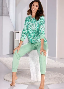 New BADER Zweierpack Schlafanzüge mit Bündchenabschlüssen 1X LAGUNE-MINT, 1X ROYALBLAU-AZUR