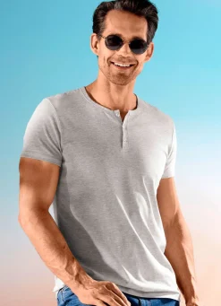 Sale BADER Zweierpack Shirts mit kurzer Knopfleiste 1X GRAU MELIERT, 1X SCHWARZ