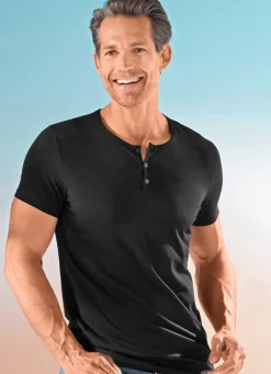 Sale BADER Zweierpack Shirts mit kurzer Knopfleiste 1X GRAU MELIERT, 1X SCHWARZ