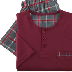 Clearance BADER Zweierpack Shortys mit Knopfleiste 1X GRAFIT-BUNT, 1X BORDEAUX-BUNT
