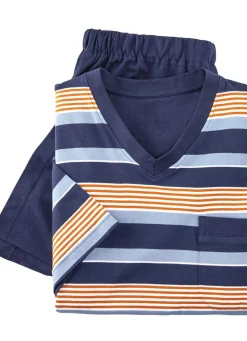 Sale BADER Zweierpack Shortys mit V-Ausschnitt 1X GRAFIT-GRÜN-BUNT, 1X MARINE-COGNAC-BUNT