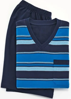 Sale BADER Zweierpack Shortys mit V-Ausschnitt und Brusttasche 1X JEANSBLAU-BUNT, 1X MARINE-BUNT