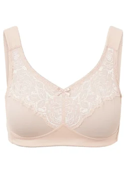 Hot SUSA Zweierpack BH mit hübscher Elastikspitze 1X WEISS, 1X PUDER